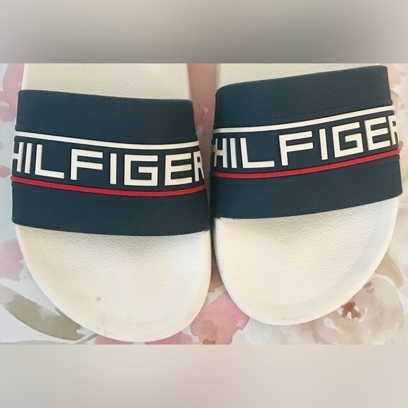 Tommy Hilfiger Men’s Blue Red White Slide Sandal Flip Flop Men’s Size 6 Women 8 - Picture 5 of 8